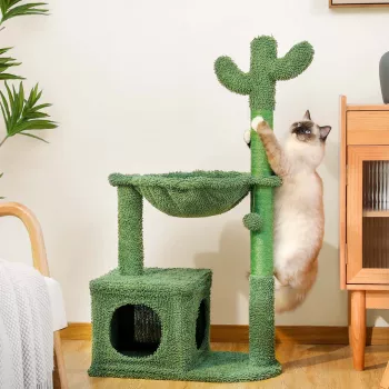 40" Cactus Cat Tree: Hammock, Condo & Scratch Post