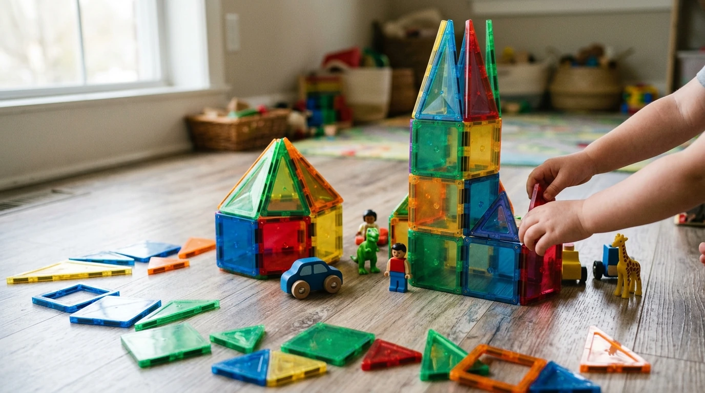 45PCS Magnetic Tiles: Large Builds, Stability & Safety Tips