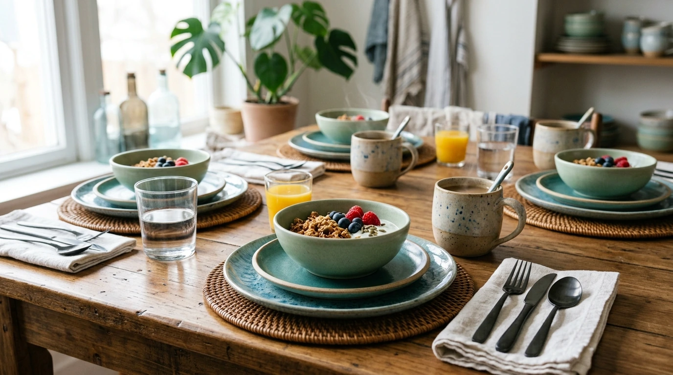 Ocean-Inspired 32-Piece Stoneware Dinnerware Set Guide