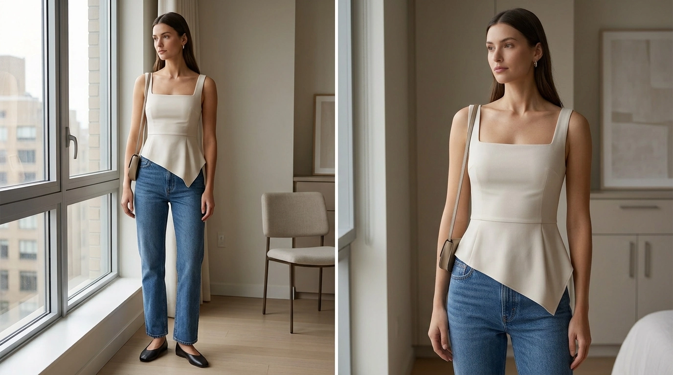 Square Neck Asymmetrical Hem Top: Chic Styling Ideas