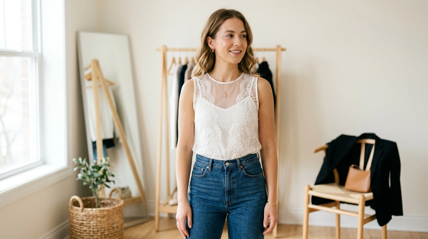 White Lace Sleeveless Sheer Mesh Top: Outfit & Care Tips