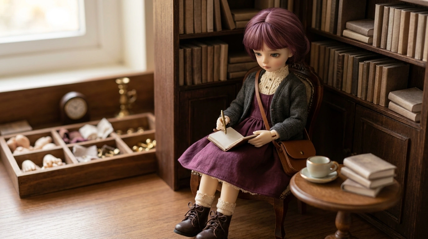 1/6 BJD Doll Plums: Plum-Toned Mini for Posing & Style