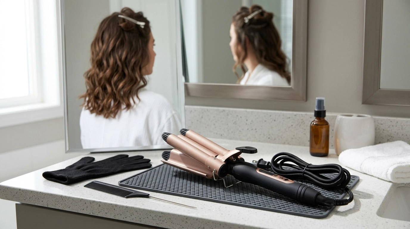 5-in-1 3-Barrel Waver: Fast Heat Waves, Crimps & Curls