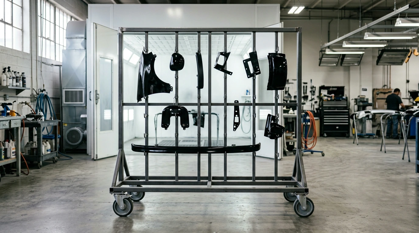 Rolling Paint Drying Rack: Adjustable Hooks & Swivel Casters